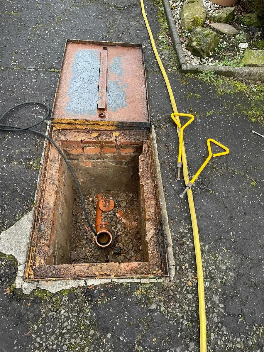 Inspection chamber with new plastic pipework connected